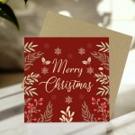 Floral Christmas Card For Family Loved Ones Seasons Greetings