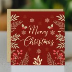 Floral Christmas Card For Family Loved Ones Seasons Greetings