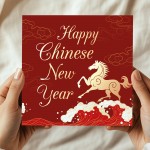 Happy Chinese New Year Luna 2026 Year of The Horse Card 
