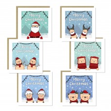 Christmas Card Pack of 6 Multipack Xmas Cards For Kids Children