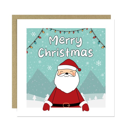 Merry Christmas Card Cute Santa Design For Kids Children Merry Christmas Card Cute Santa Design For Kids Children