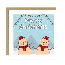 Merry Christmas Card For Kids Children Cute Snowmen Festive Xmas