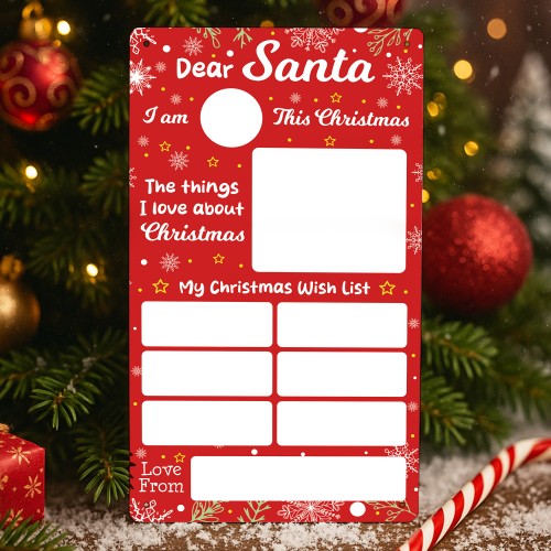 Reusable Dear Santa Letter Christmas Wipeable Plaque Dear Santa 