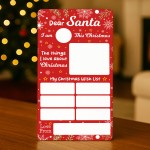 Reusable Dear Santa Letter Christmas Wipeable Plaque Dear Santa 