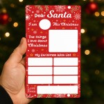 Reusable Dear Santa Letter Christmas Wipeable Plaque Dear Santa 