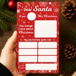 Reusable Dear Santa Letter Christmas Wipeable Plaque Dear Santa 