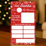 Reusable Dear Santa Letter Christmas Wipeable Plaque Dear Santa 