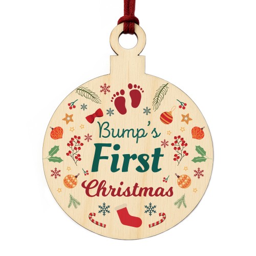 Bumps First Christmas Wooden Bauble First Christmas Decoration