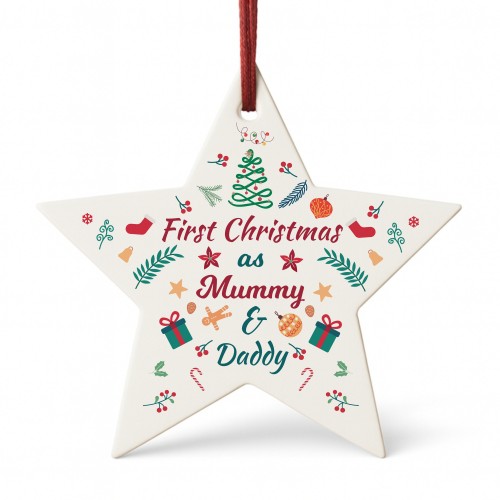First Christmas Mummy and Daddy From Baby Acrylic Star Bauble