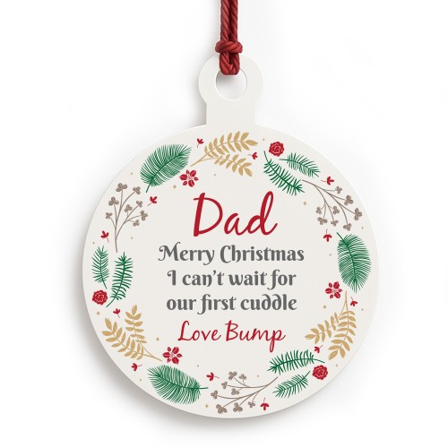 Merry Christmas Dad To Be From Bump Acrylic Bauble Gift