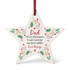 Merry Christmas Dad To Be From Bump Acrylic Star Bauble Gift