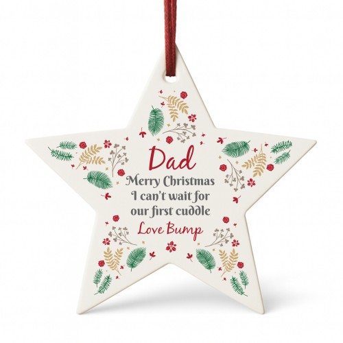 Merry Christmas Dad To Be From Bump Acrylic Star Bauble Gift Merry Christmas Dad To Be From Bump Acrylic Star Bauble Gift