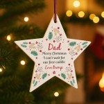 Merry Christmas Dad To Be From Bump Acrylic Star Bauble Gift Merry Christmas Dad To Be From Bump Acrylic Star Bauble Gift