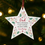 Merry Christmas Dad To Be From Bump Acrylic Star Bauble Gift Merry Christmas Dad To Be From Bump Acrylic Star Bauble Gift