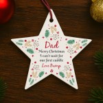 Merry Christmas Dad To Be From Bump Acrylic Star Bauble Gift Merry Christmas Dad To Be From Bump Acrylic Star Bauble Gift