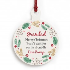 Merry Christmas Grandad To Be From Bump Acrylic Bauble