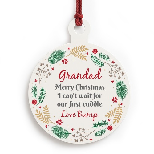 Merry Christmas Grandad To Be From Bump Acrylic Bauble Merry Christmas Grandad To Be From Bump Acrylic Bauble