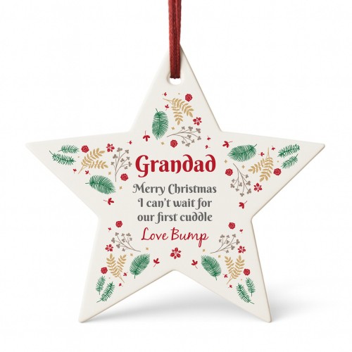 Merry Christmas Grandad To Be From Bump Acrylic Star Merry Christmas Grandad To Be From Bump Acrylic Star