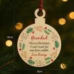 Merry Christmas Grandad To Be From Bump Wooden Bauble