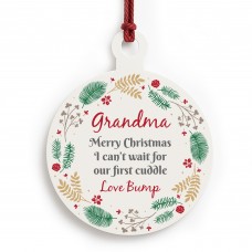 Merry Christmas Grandma To Be From Bump Acrylic Bauble Gift