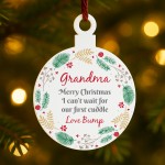 Merry Christmas Grandma To Be From Bump Acrylic Bauble Gift