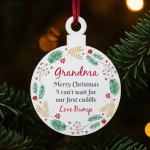 Merry Christmas Grandma To Be From Bump Acrylic Bauble Gift