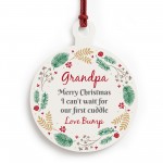 Merry Christmas Grandpa To Be From Bump Acrylic Bauble Gift