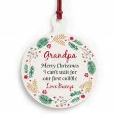 Merry Christmas Grandpa To Be From Bump Acrylic Bauble Gift