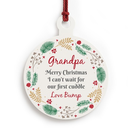 Merry Christmas Grandpa To Be From Bump Acrylic Bauble Gift