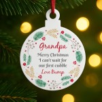 Merry Christmas Grandpa To Be From Bump Acrylic Bauble Gift