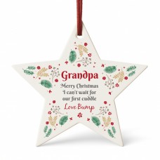 Merry Christmas Grandpa To Be From Bump Acrylic Star Gift