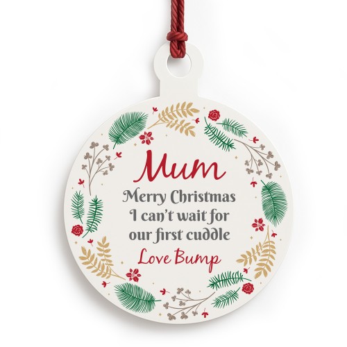 Merry Christmas Mum To Be From Bump Acrylic Bauble Gift