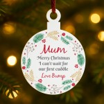 Merry Christmas Mum To Be From Bump Acrylic Bauble Gift