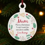 Merry Christmas Mum To Be From Bump Acrylic Bauble Gift