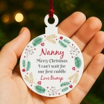 Merry Christmas Nanny To Be From Bump Acrylic Bauble Gift