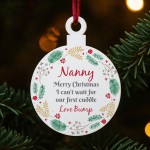 Merry Christmas Nanny To Be From Bump Acrylic Bauble Gift