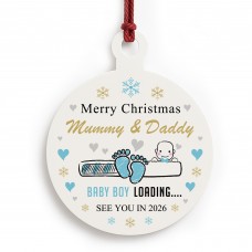 Merry Christmas Mummy And Daddy From Baby Boy Acrylic Bauble