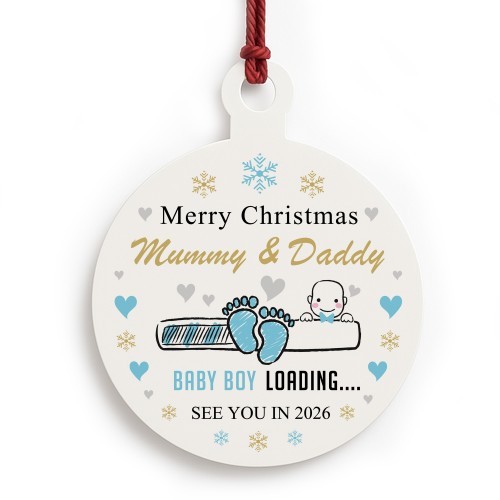 Merry Christmas Mummy And Daddy From Baby Boy Acrylic Bauble Merry Christmas Mummy And Daddy From Baby Boy Acrylic Bauble