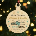 Merry Christmas Mummy And Daddy From Baby Boy Wood Bauble Gift