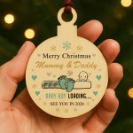 Merry Christmas Mummy And Daddy From Baby Boy Wood Bauble Gift