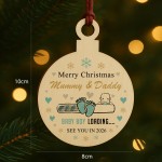Merry Christmas Mummy And Daddy From Baby Boy Wood Bauble Gift