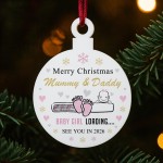 Merry Christmas Mummy And Daddy From Baby Girl Acrylic Bauble