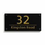 Number Sign Personalised House Laser Cut 3d Door - Gold Mirror Number Sign Personalised House Laser Cut 3d Door - Gold Mirror