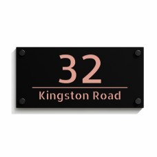 Number Sign Personalised House Laser Cut 3d Door - Rose Gold