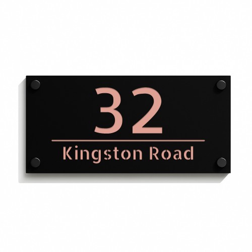 Number Sign Personalised House Laser Cut 3d Door - Rose Gold Number Sign Personalised House Laser Cut 3d Door - Rose Gold