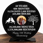 Personalised Photo Frame Gift For 50th Anniversary For Husband