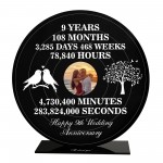 Personalised Photo Frame Gift For 9th Anniversary For Husband