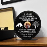 Personalised Photo Frame Gift For 9th Anniversary For Husband