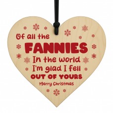 Funny Christmas Mum Gift Novelty Hanging Wooden Heart Mum Gift