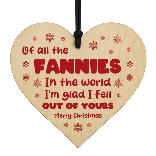 Funny Christmas Mum Gift Novelty Hanging Wooden Heart Mum Gift